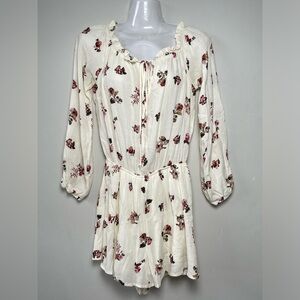 altar'd state Ivory White Floral Romper Women Sz M Cottagecore Beach Travel